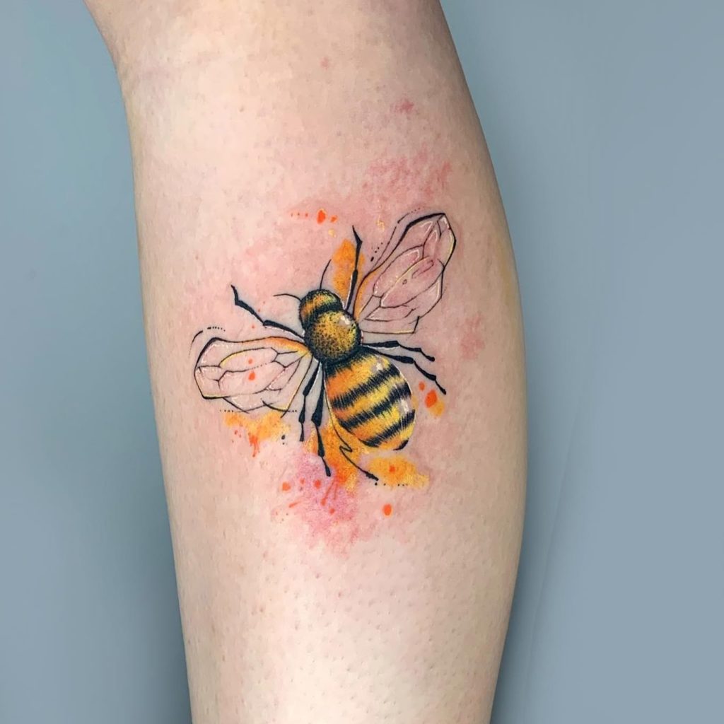 Bee Watercolor Tattoo