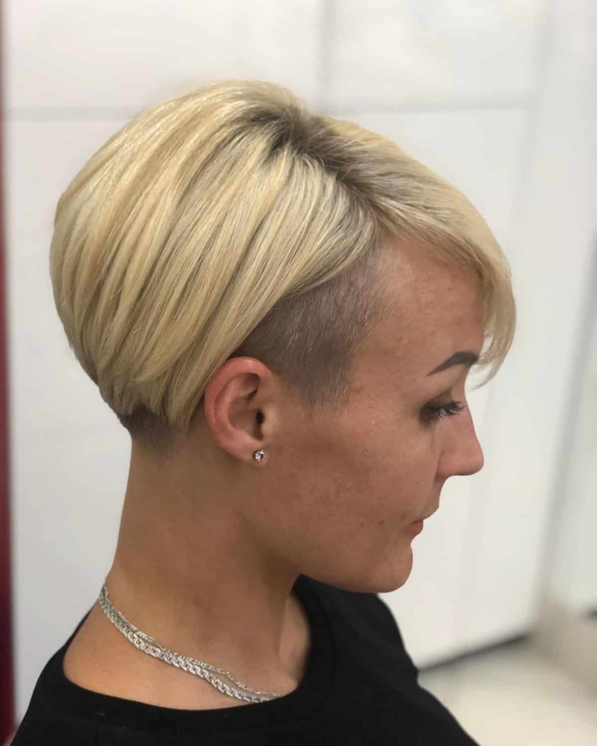 short hair with shaved sides