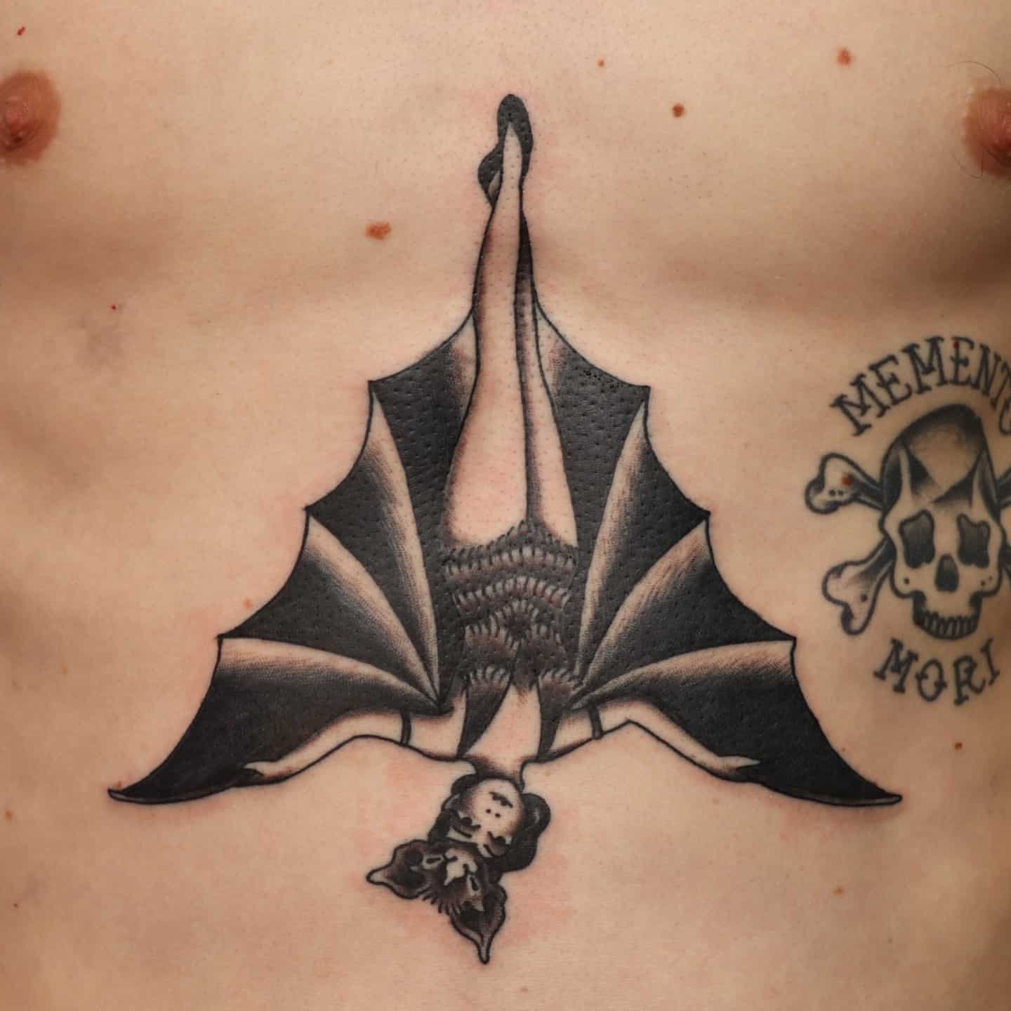 Bat Sternum Tattoo