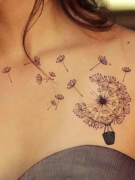 Dandelion Chest Tattoo