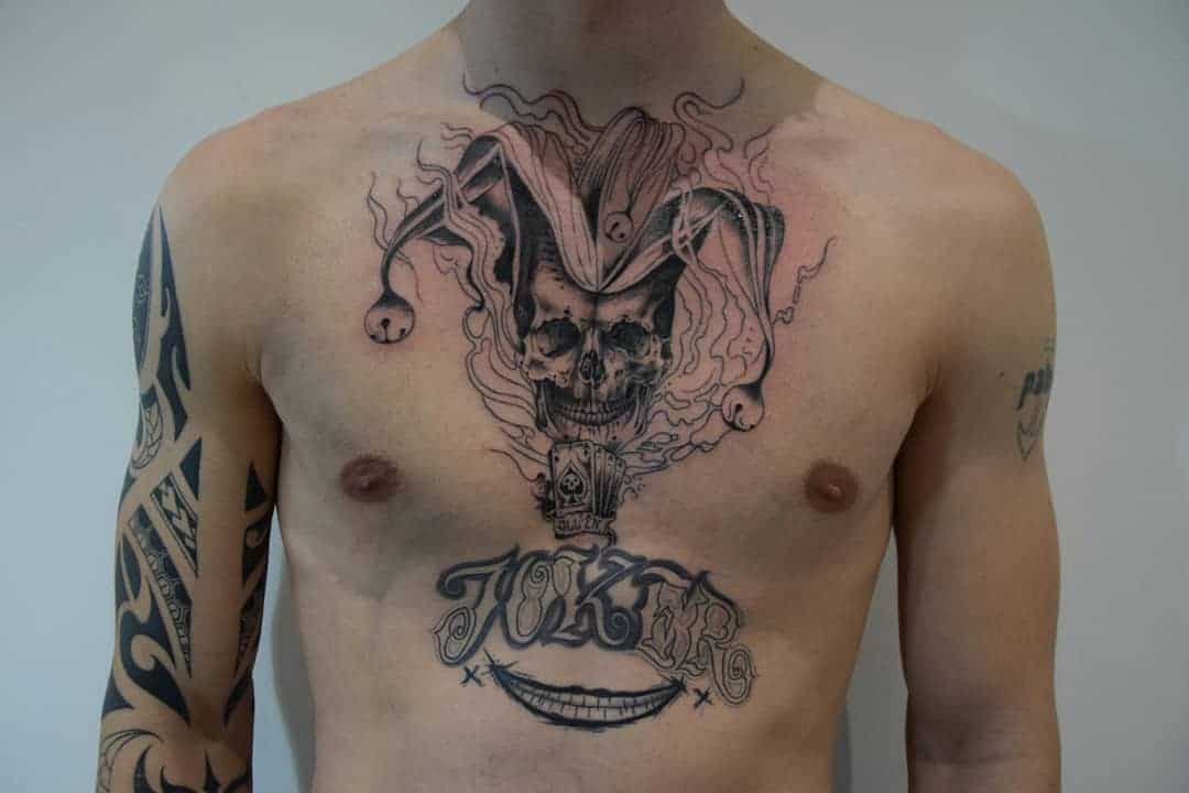 Skull Sternum Tattoo
