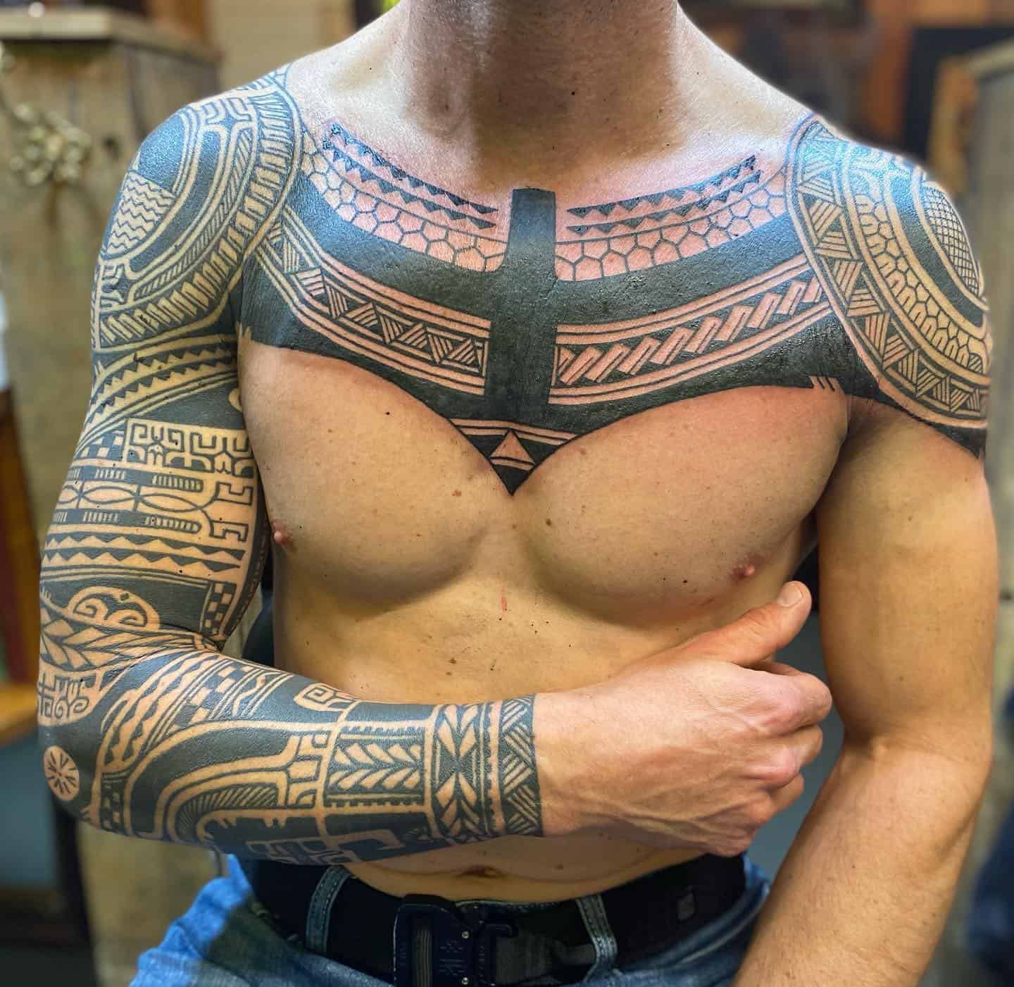 Tribal Sternum Tattoo