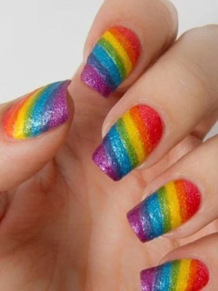 Easy Colorful Rainbow Nail Art