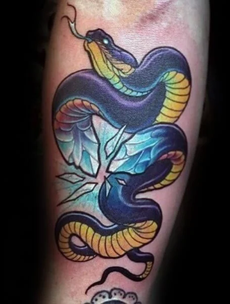 Neo Traditional Snake Tattoo