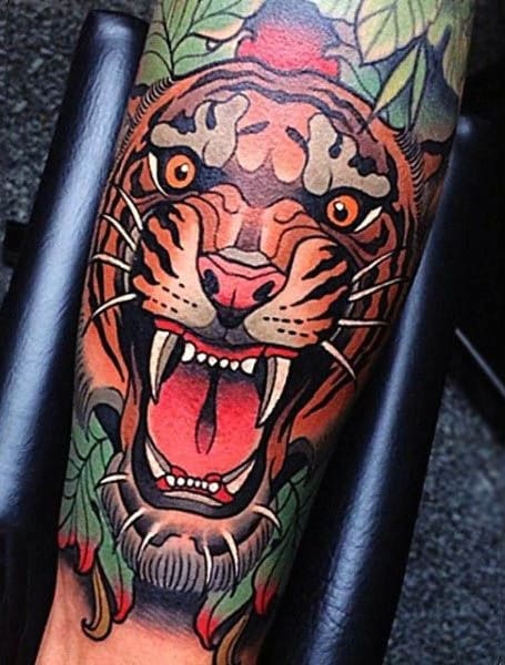 Neo Traditional Tiger Tattoo