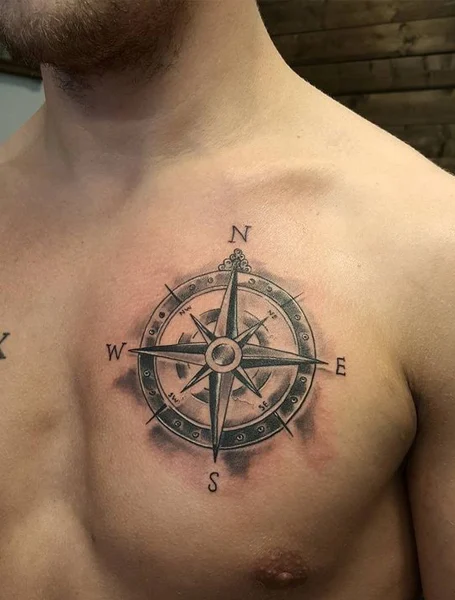 compass tattoo men