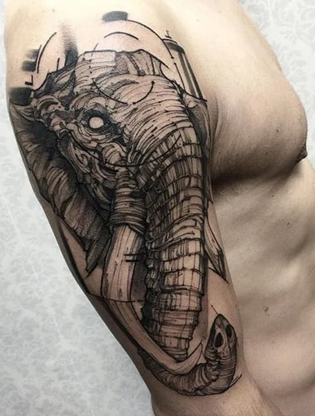 elephant tattoo men