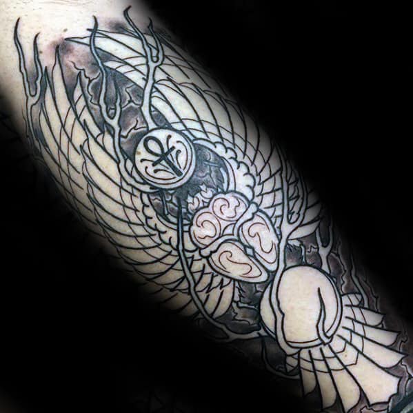 leg sleeve guys cool scarab bettle tattoo ideas