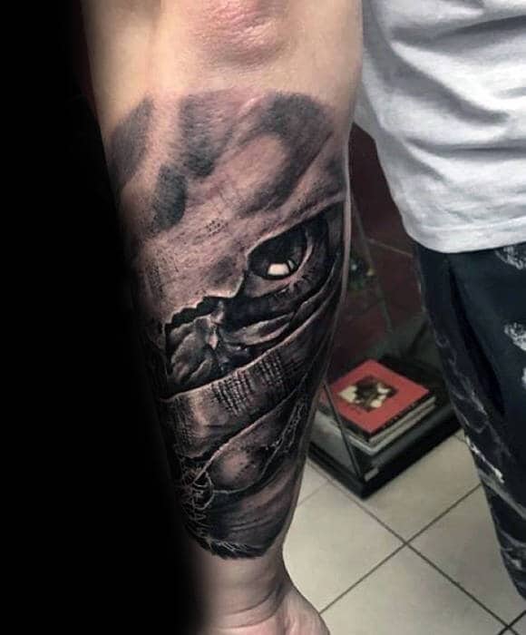 mens mummy d realistic forearm sleeve tattoos