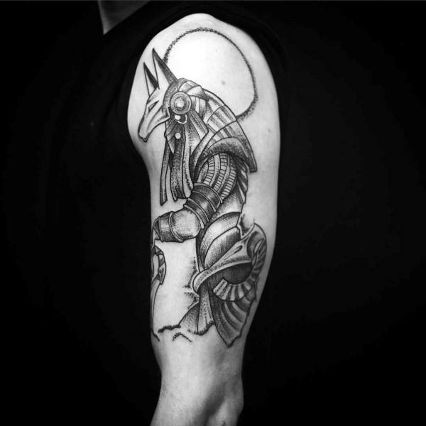 upper arm mens anubis masculine tattoo designs