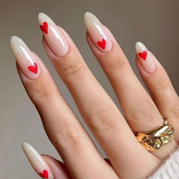 Almond Valentines Day Nails
