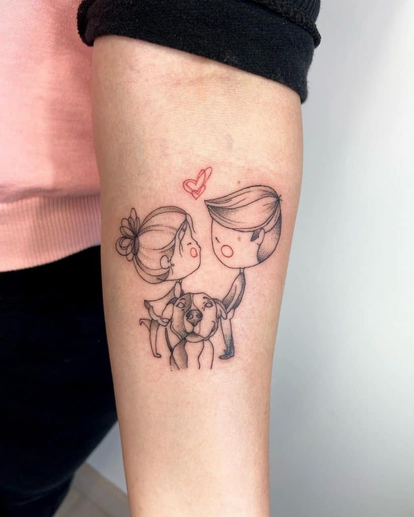 Couple Dog Inspired Love Tattoo