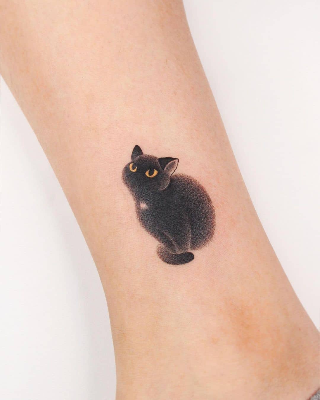 Cute Little Black Cat Tattoo