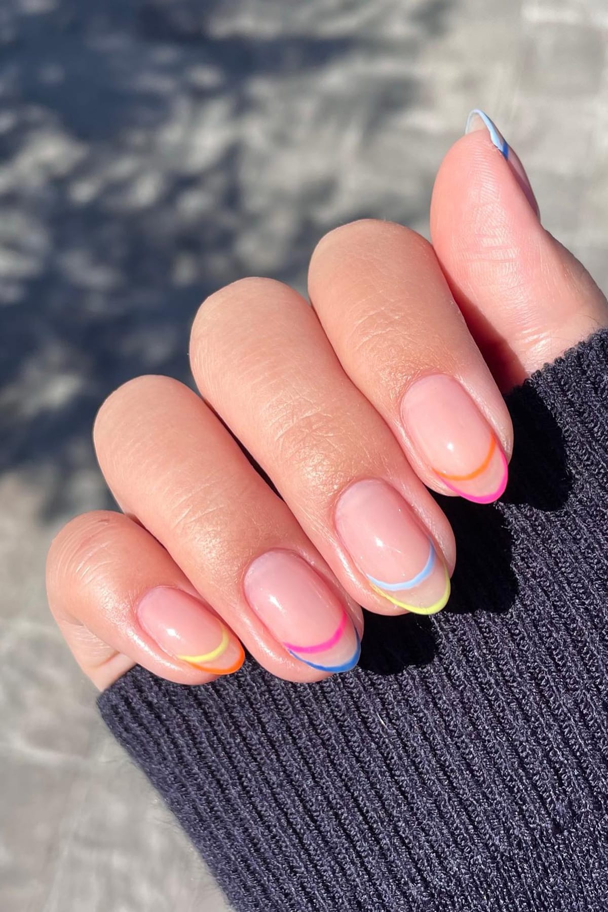 Double French Colorful Nails