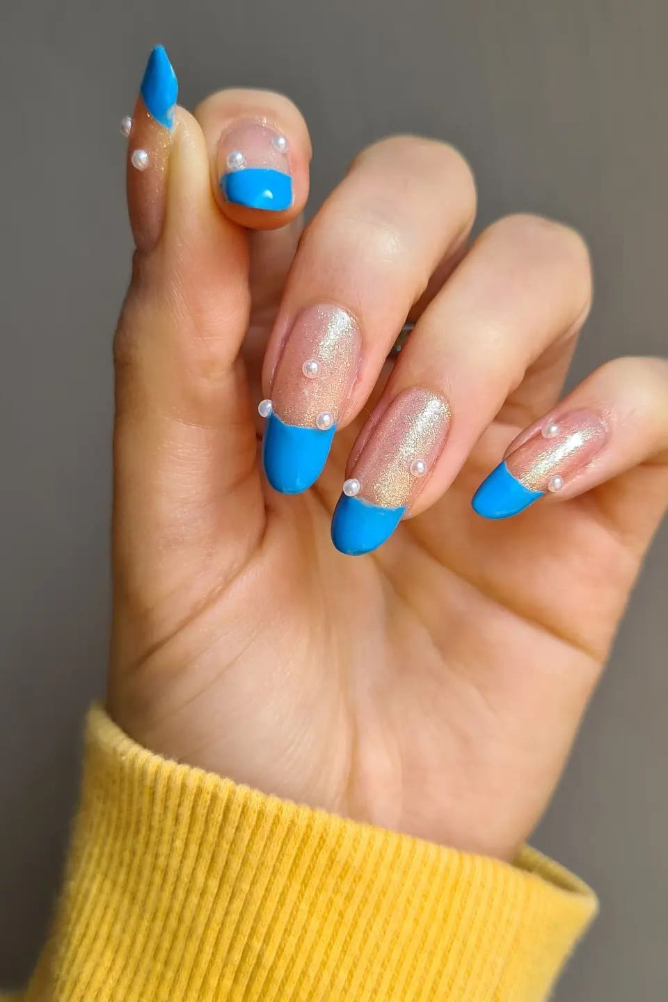 Pearl Blue Nails