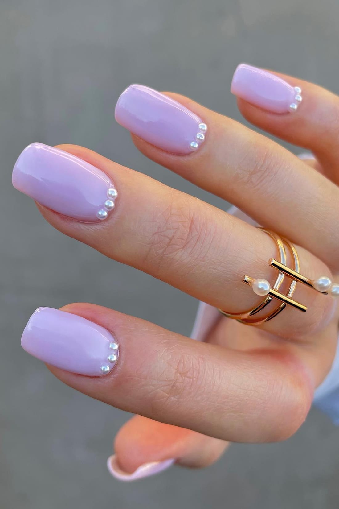 Reverse French Pearl Nails
