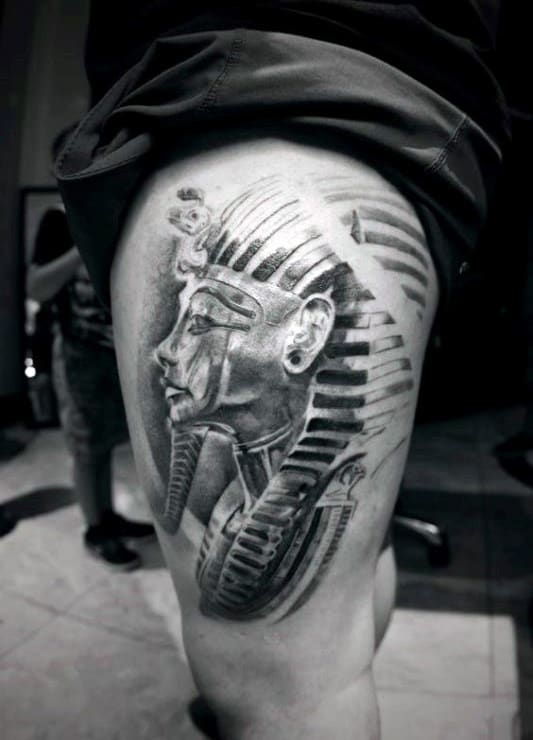 mens thigh king tut tattoos