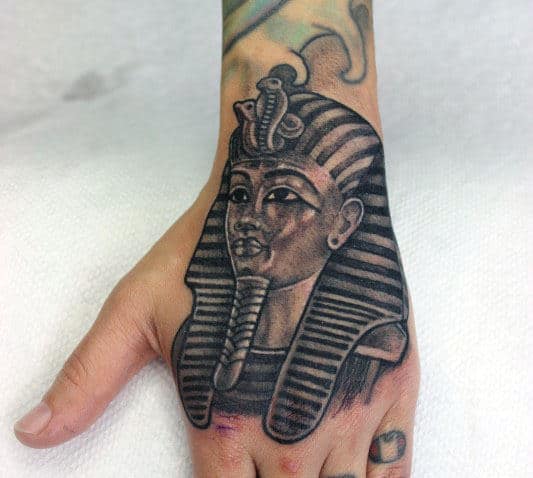 shaded male king tut hand tattoo ideas
