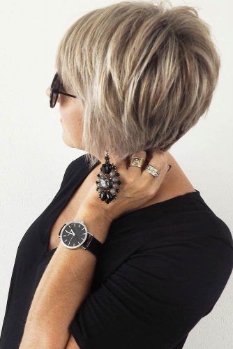 hairstyles for women over 50 new style balayage inverted layered short bob