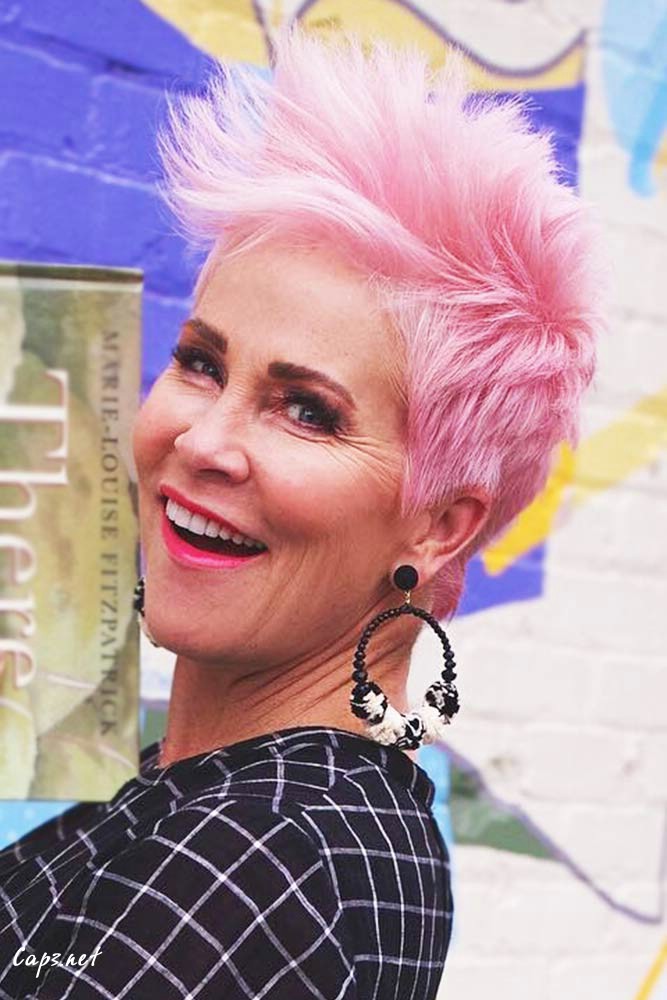 hairstyles for women over 50 new style layered edgy pink pixie