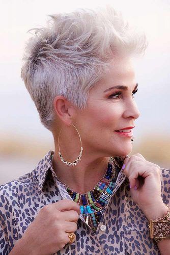 hairstyles for women over 50 new style platinum blonde layered pixie