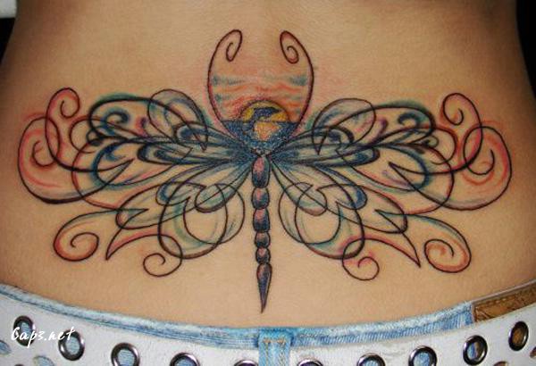 16 Dragonfly Low Back Tattoo