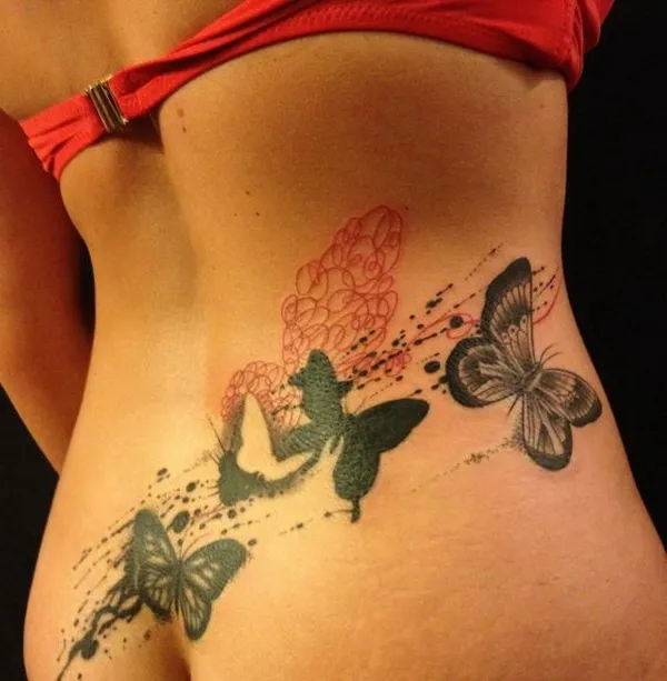 Butterfly Lower Back Tattoo 1