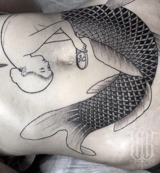 Cleverly inked mermaid