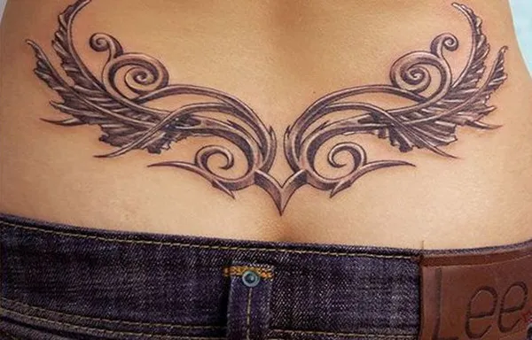 Floral Tattoo On Lower Back 1