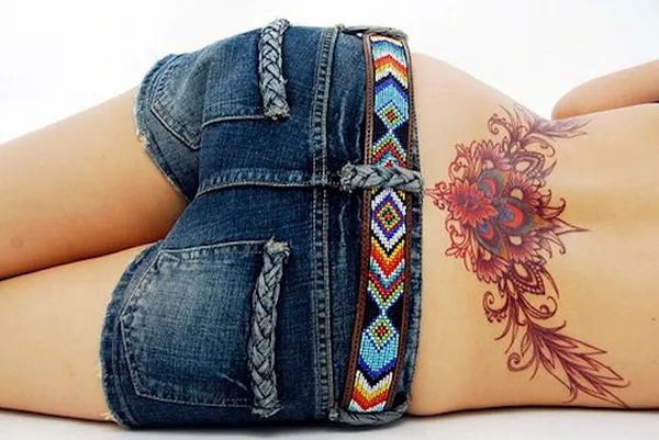 Floral Tattoo On Lower Back