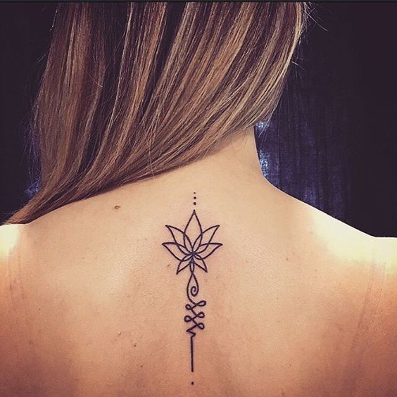 Lotus tattoo on the back