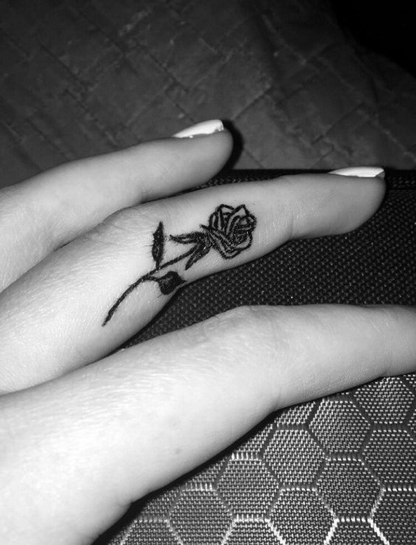 Rose Tattoo On The Inside Of Your Finger