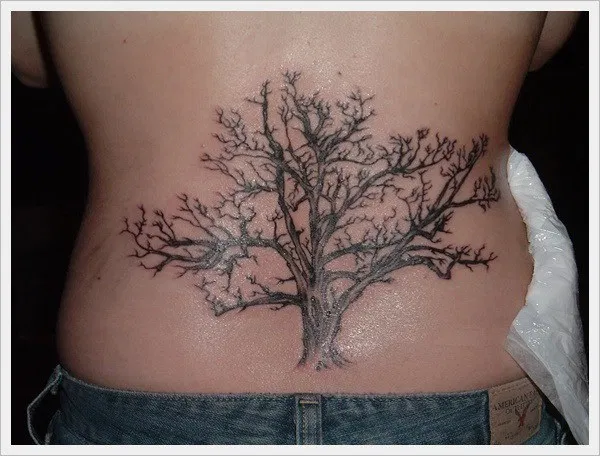 Tree Tattoo On Lower Back For Girls