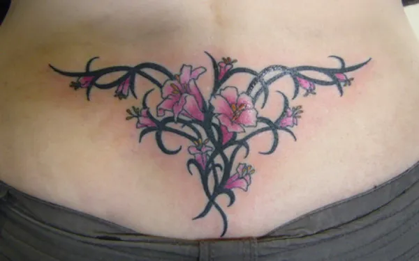 Tulip Lower Back Tattoo
