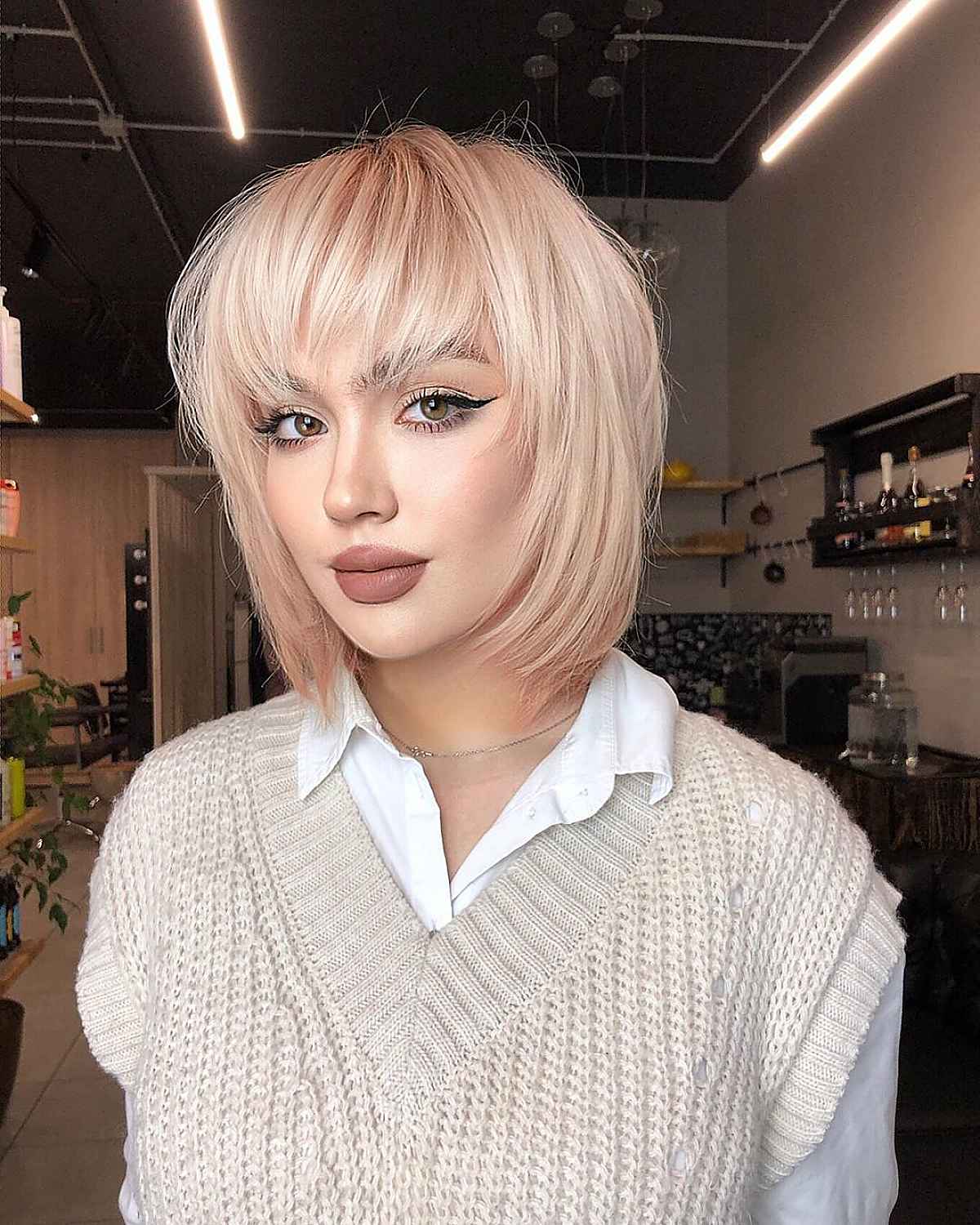 layered inverted shag with bangs
