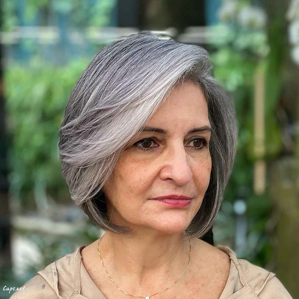 silver straight bob haircut for 60 year olds with fine hair