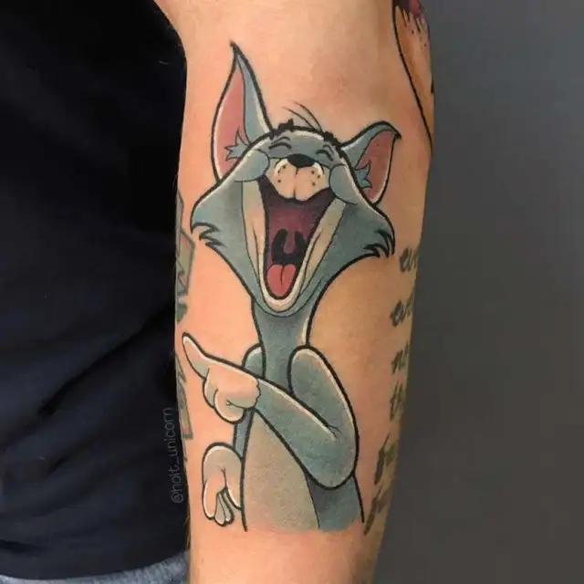 laughing tom tattoo design