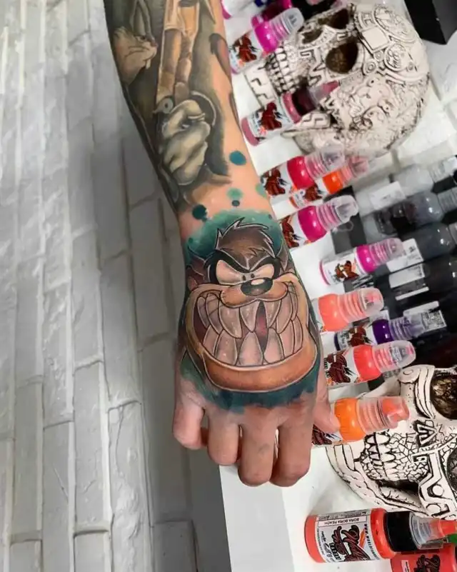 tasmanian devil face tattoo
