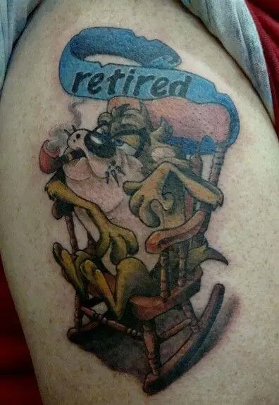 tasmanian devil retired tattoo