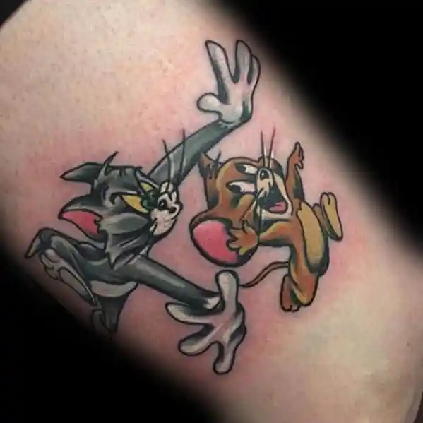 tom and jerry cartoon tattoo design