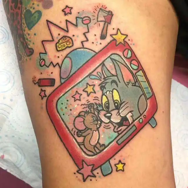 tom and jerry cartoon tattoo in tv