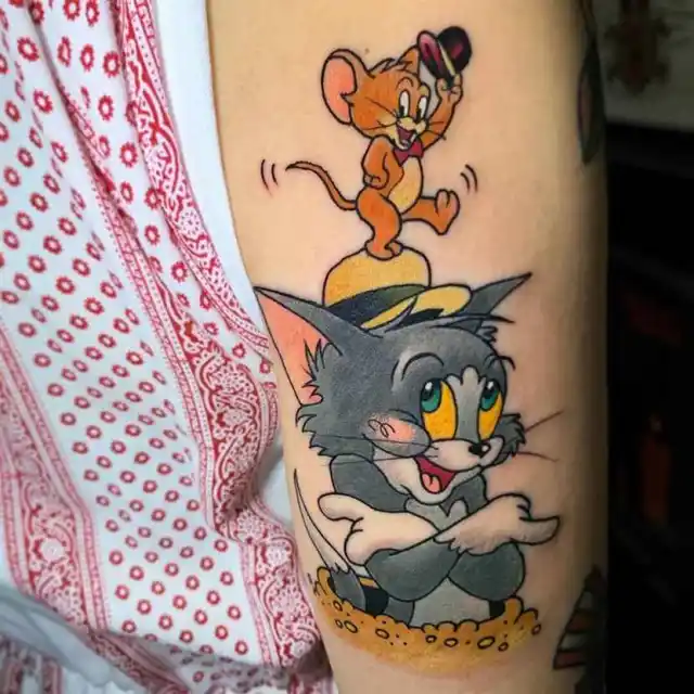 tom and jerry tattoo with hats