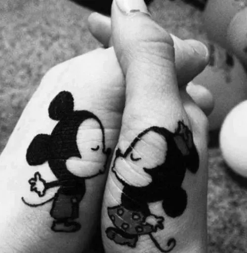 Cutest Baby Mickey and Minnie Mouse tattoo