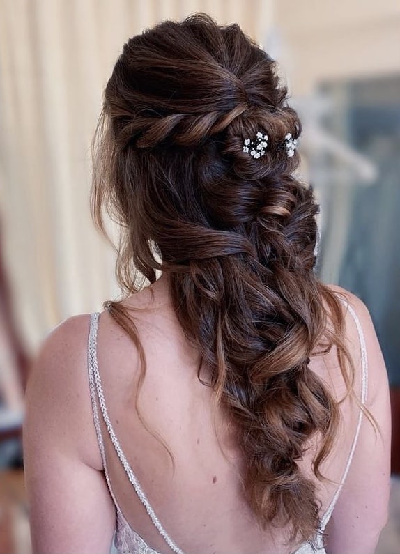 Half up bridal hairstyle