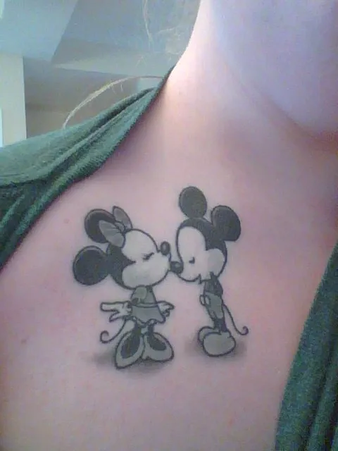 Mickey Minnie Kiss Tattoos 1