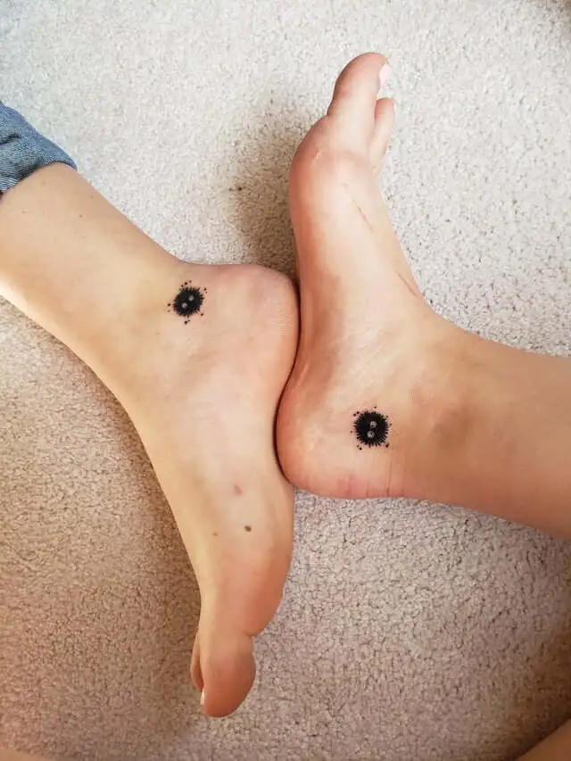 soot sprite tattoos on ankle