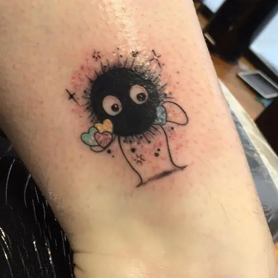 soot sprite with hearts tattoo 1