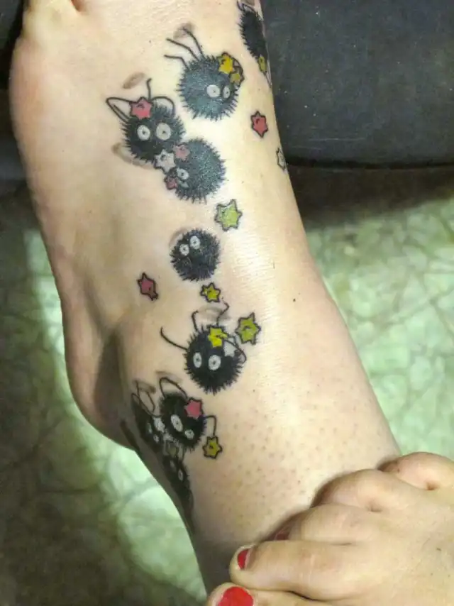 soot sprites tattoo on foot 1
