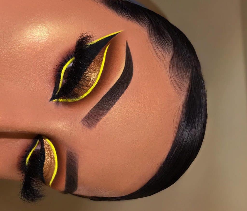 Brown Cut Crease with Yellow Liner