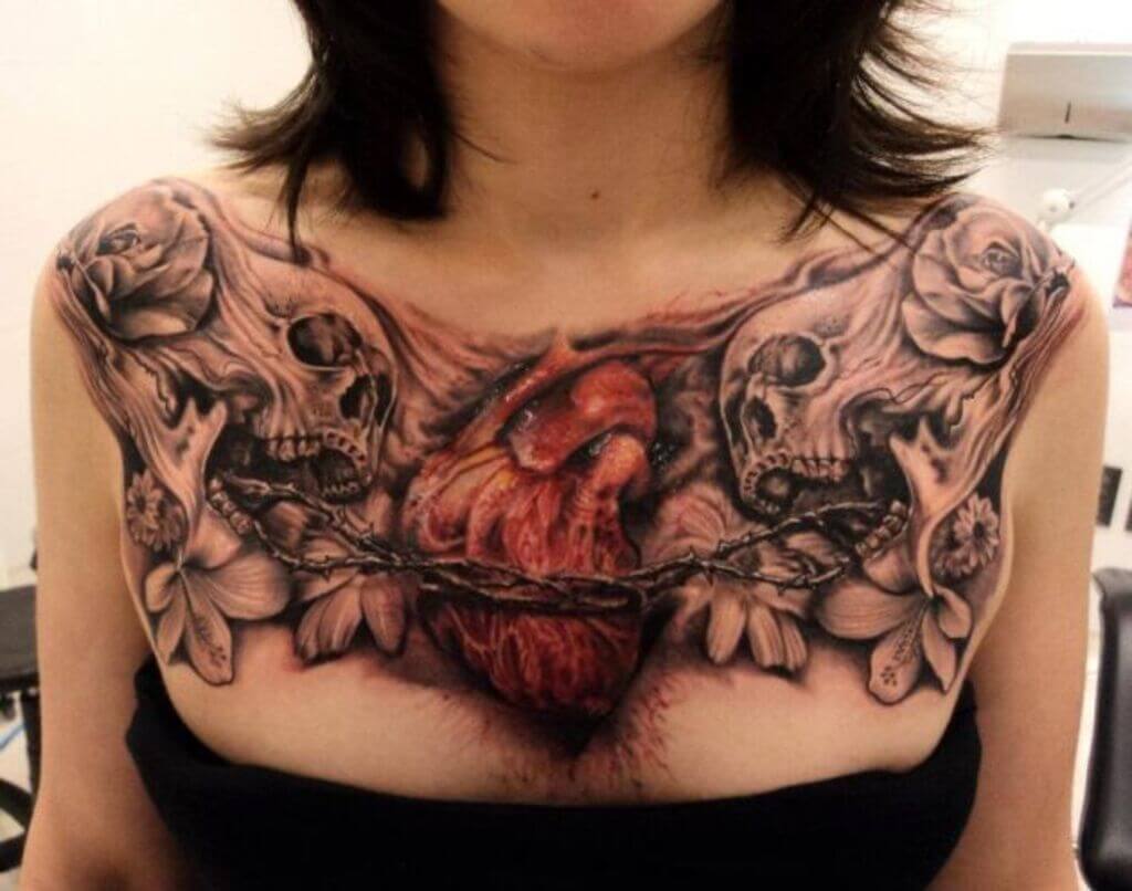 Badass Breast Tattoo Idea